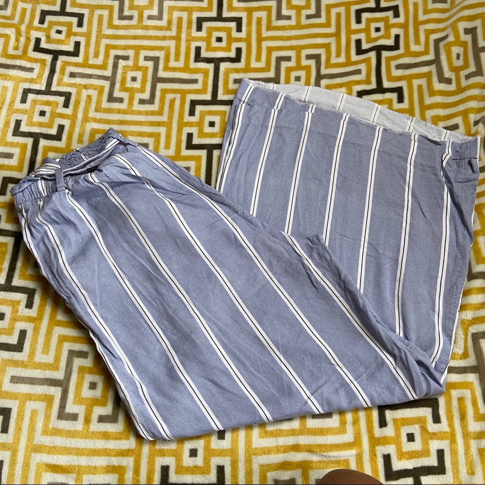 H&M Blue White Flowy Wide Leg Womens Pants 12